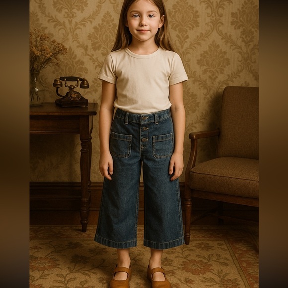 Tocoto Vintage wide leg crop jeans size 10 - Picture 1 of 6